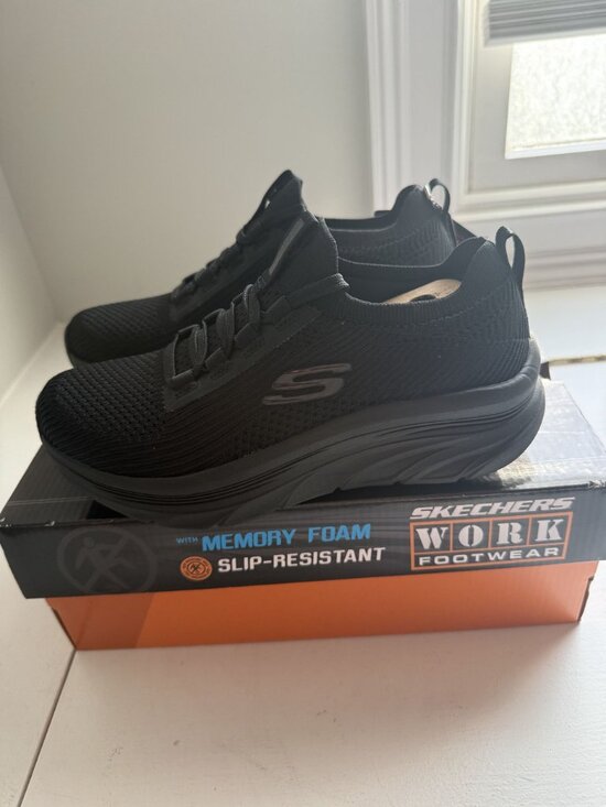 NWB Sketchers Footwear Sneaker D'Lux Walker SR Ozema Black Size US 5.5 $95 [jb] - Picture 11 of 16